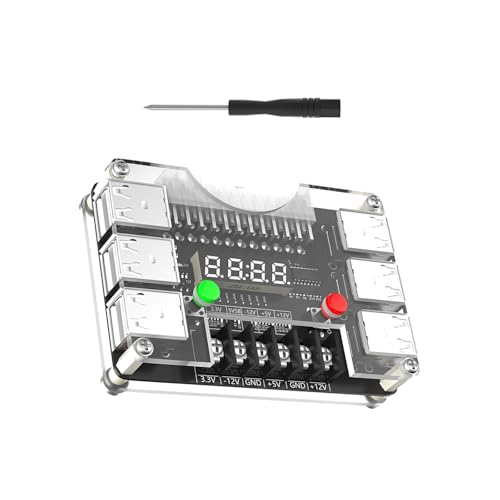 HOOLRZI Computer-Netzteil, 24-polige Buchse auf USB, 3,30 V, 5 V, 12 V, Stecker, Entwicklungsplatine, digitales LED-Display, Power-Modul von HOOLRZI