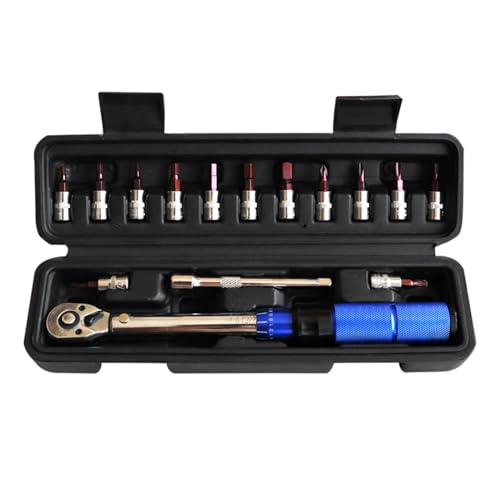HOOLRZI Drehmomentschlüssel 18 in 1 Drehmomentschlüssel Fahrräder Set 1/4 Zoll 2-24Nm Drehmomentschlüssel Motorrad Reparatur Werkzeug Steckschlüssel Kits für Fahrräder von HOOLRZI