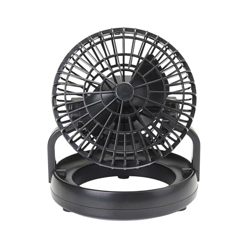 Multifunktionaler Outdoor-Ventilator mit Haken zum Aufhängen und LED-Licht, regulierbar, für Wandern, Rucksackreisen, wiederaufladbares LED-Zelt von HOOLRZI