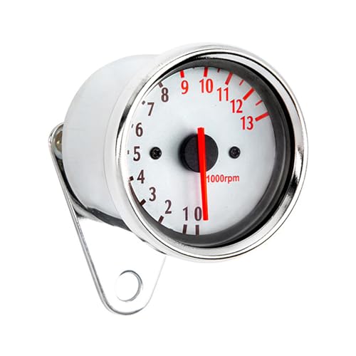 Retro Stile Edelstahl Tacho Messgeräte Drehzahlmesser Zubehör 13000 U/Min Theke Mit LED Retro Motorradinstrument Stil von HOOLRZI