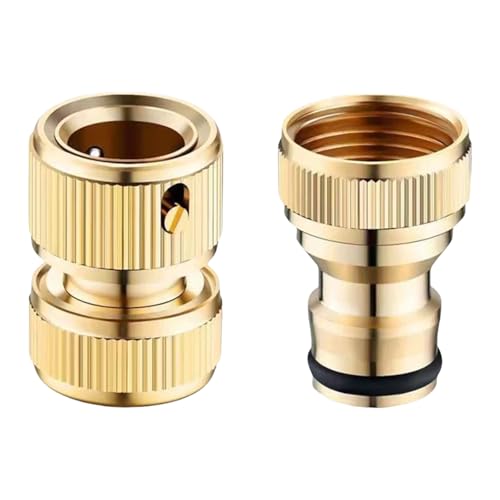 Schlauchverbinder aus Messing, 1,3 cm, Schnellentriegelungskupplungen, Metall-Schlauchadapter für Gartenarmaturen, Waschmaschinen, Autowäsche, Messing-Anschlussadapter Schlauchverbinder aus Messing, 1,3 cm, Schnellentriegelungskupplungen, Metall-Schlauchadapter für Gartenarmaturen, Waschmaschinen, Autowäsche, Messing-Anschlussadapter von HOOLRZI