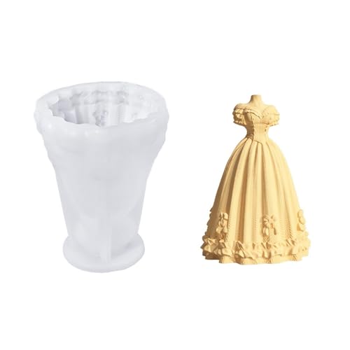 Zarte Silikonform in Hochzeitskleid-Form für elegante und individuelle Geschenke, individuelle Geschenkform von HOOLRZI