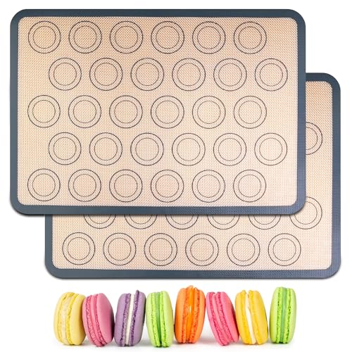 HOOMIL Backmatte, 2er Set Silikon Macarons Backmatte, 42x29.5cm, Rutschfeste, Antihafte, Wiederverwendbar Backunterlage für Makronen Kekse Brot Fondant Gebäck HOOMIL Backmatte, 2er Set Silikon Macarons Backmatte, 42x29.5cm, Rutschfeste, Antihafte, Wiederverwendbar Backunterlage für Makronen Kekse Brot Fondant Gebäck von HOOMIL