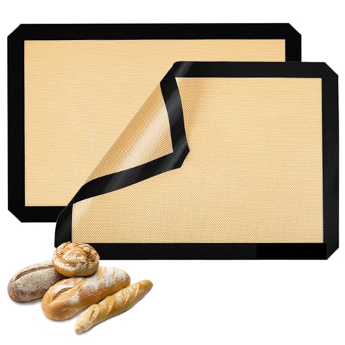 HOOMIL Backmatte, 2er Set Silikonmatte Backen, 40x30cm, Wiederverwendbar, BPA frei, Antihafte, Silikon Backunterlage Dauerbackmatte für Plätzchen Brot Fondant Gebäck Pizza HOOMIL Backmatte, 2er Set Silikonmatte Backen, 40x30cm, Wiederverwendbar, BPA frei, Antihafte, Silikon Backunterlage Dauerbackmatte für Plätzchen Brot Fondant Gebäck Pizza von HOOMIL
