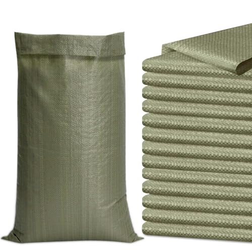 Gewebesäcke,15 Stück Sandsäcke Hochwasser,Sandsäcke Hochwasserschutz 70x113cm,Bauschuttsäcke,Sandsack Hochwasserschutz,Big Pack Sack für Garten Abfall Hochwasser Schutz Aufbewahrung von HOOPOE