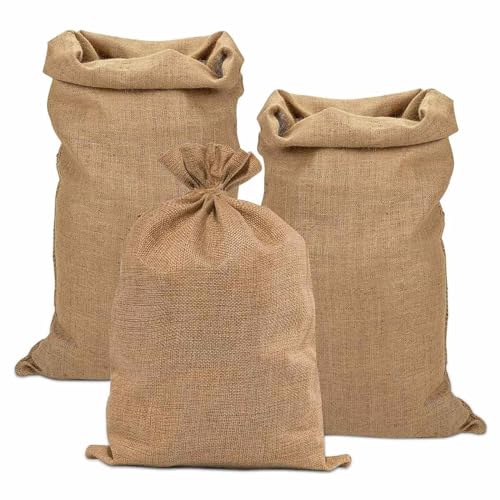 Jutesack Groß,3 Stück Jutesäckchen 60 x 100cm,Vielseitig Verwendbar Universal Jutesacke für Garten,Getreidelagerung,Transportsack von HOOPOE