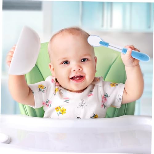 HOOTNEE 2 STÜCK Teiliges Löffel Set aus Weichem Kunststoff Hitzebeständig frei Ergonomisch Geformt für Kleinkinder für Beikost und Selbstständiges Essen für Zuhause und Unterwegs von HOOTNEE