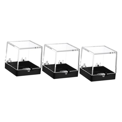 HOOTNEE Transparente Mineralienprobenbox Stabile Kunststoff Vitrine Behälter Für Kleinteile Aufbewahrung Durchsichtige Sortimentsbox Für Sammlerstücke von HOOTNEE