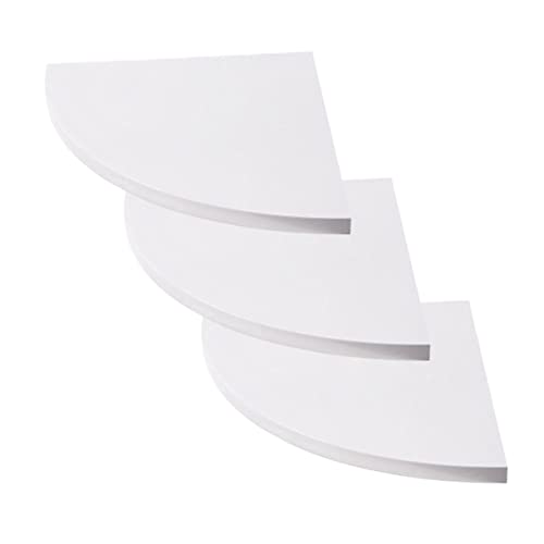 HOOTNEE 3 Stück Eckregal Wandregal Schwimmendes Regal Für Schlafzimmer Und Büro Runde Wandhalterung Dekoration Für Kleine Räume Aus MDF Wandmontage Für Bücher Und Deko von HOOTNEE
