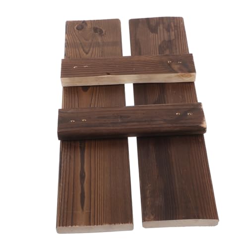 HOOTNEE 4 Stück Vintage Holz Fischtank Dekoration Einstellbares Aquarium Ornament mit Stabiler Struktur für Keramiktöpfe und Statuen für Kreative Wasserfeatures von HOOTNEE