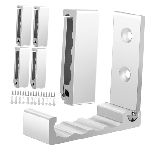 HOOTNEE 6 Stück Faltbare Wandhaken aus Aluminiumlegierung mit Schraubbefestigung Platzsparende Kleiderhaken für Jacken Rucksäcke Handtaschen und Handtücher Modernes Wellen Design von HOOTNEE
