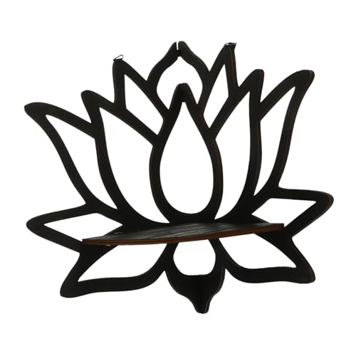 HOOTNEE Wandregal Im Rustikalen Stil Schwebendes Lotus Eckregal Dekoration Und Präsentation Von Deko-Elementen Aufbewahrungslösung Für Schlafzimmer Und Küche von HOOTNEE