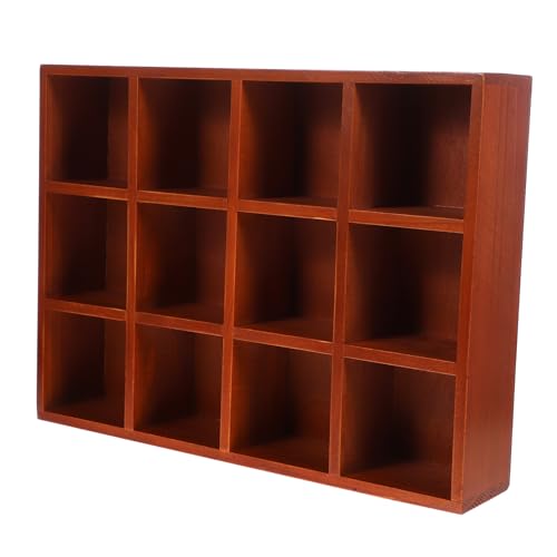 HOOTNEE Fächer Wandregal aus Holz Vintage Wandhänge Display für Actionfiguren und Kleinteile Kompakter Wandschrank zur Stilvollen Aufbewahrung und Präsentation im Wohnzimmer oder Büro von HOOTNEE