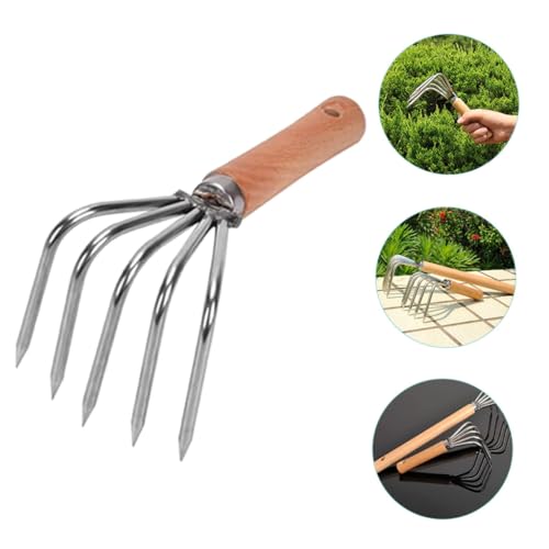HOOTNEE Handrechen mit Stahlzinken Robuster Holzgriff Leichtes Wetterfestes Strand und Muschelschaufel Werkzeug zum Graben von Muscheln und Krabben Ergonomisch Geformt Tragbar für Outdoor HOOTNEE Handrechen mit Stahlzinken Robuster Holzgriff Leichtes Wetterfestes Strand und Muschelschaufel Werkzeug zum Graben von Muscheln und Krabben Ergonomisch Geformt Tragbar für Outdoor von HOOTNEE