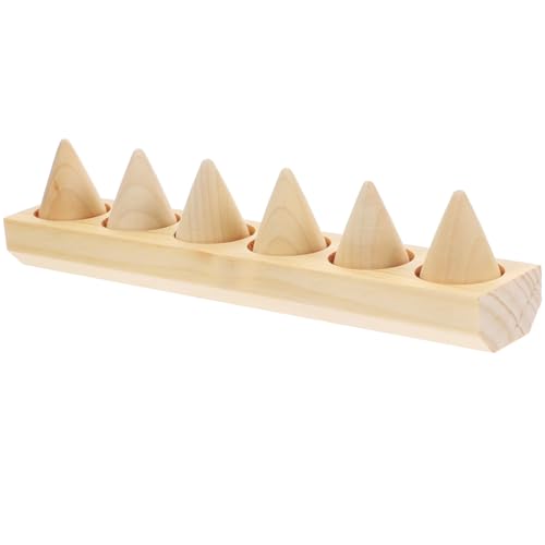 HOOTNEE Holzringhalter Form Schmuckständer aus Holz Praktischer Ringdisplayständer für Verschiedene Ringgrößen Leichter Holzring Organizer für Zuhause und Ladenauslage von HOOTNEE