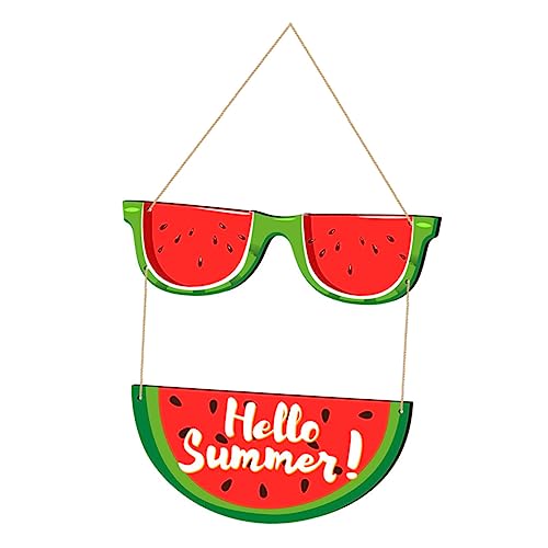HOOTNEE Sommerdeko Wassermelone Türschild Holz Willkommensschild Für Zuhause Garten Frühlingstürdeko Hängen Zeichen Plaque Sommer Tür Decor von HOOTNEE