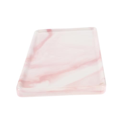 HOOTNEE Keramik Schmuckhalter Tablett Rosa Marmor Muster Rechteckiges Badezimmer Deko Tablett Kosmetik Organizer mit Kratzfester Oberfläche und Stabilem Stand HOOTNEE Keramik Schmuckhalter Tablett Rosa Marmor Muster Rechteckiges Badezimmer Deko Tablett Kosmetik Organizer mit Kratzfester Oberfläche und Stabilem Stand von HOOTNEE