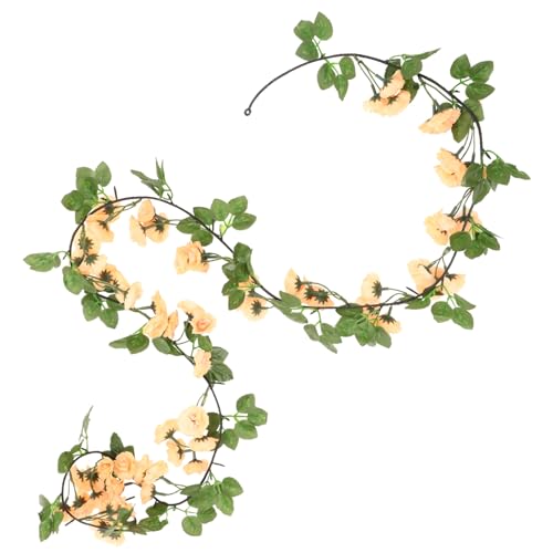 HOOTNEE Künstliche Champagnerfarbe Dekorative Blütenranken für Hochzeiten Partys und Wohnräume Langlebig und Pflegeleicht für DIY Projekte und Stilvolle Dekorationen von HOOTNEE