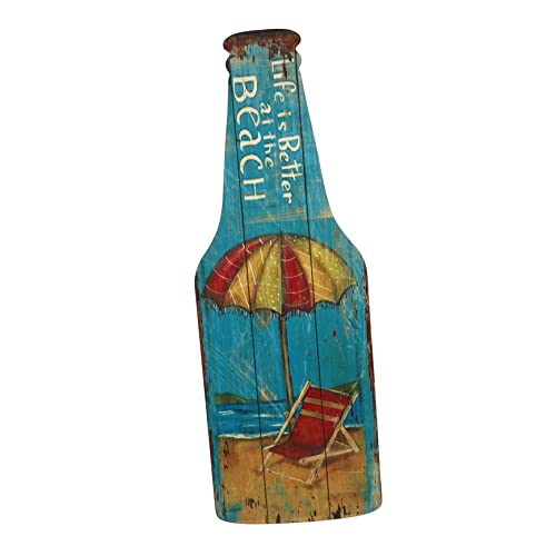 HOOTNEE Retro Holz Bierflasche Wanddeko Stilvolle Holzkunst mit Einzigartigem Bierdesign für Party und Geschenkidee für Freunde von HOOTNEE