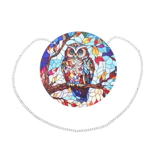 HOOTNEE Streifen-acryl Eulenfensterdekoration Hängendes Ornament Für Garten Und Fenster Transparente Wandbehang Für Festlichkeiten Und Heimdekoration von HOOTNEE