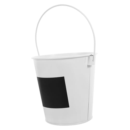 HOOTNEE Vintage Mini Mülleimer aus Metall mit Tafel Design Kleiner Desktop Abfalleimer Robust und Platzsparend für Büro Wohnzimmer und Schlafzimmer Großer Einwurf Leicht zu Reinigen von HOOTNEE