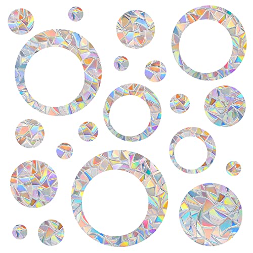 HOOWA Suncatcher Sticker Prisma Fensteraufkleber Groß, 36 Stück Vogelschutz für Glasscheiben Unsichtbar, Vogelschutz Aufkleber Fenster PVC Fensteraufkleber Vogelschutz, Fensterbilder Selbstklebend von HOOWA
