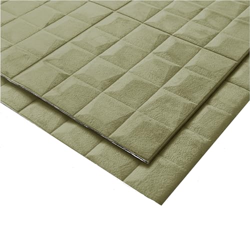 3D Wandpaneele selbstklebend – Moderne Wandverkleidung mit Samtoberfläche, 69x277 cm – einfache Montage, in verschiedenen Farben erhältlich (Grün) von HOOZ