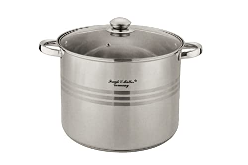 Edelstahl Kochtopf mit Glasdeckel - Vielseitiger Suppentopf ideal geeignet für ALLE Herdarten - Induktion, Ceranfeld & Gasherd (26 cm) von HOOZ