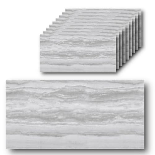 HOOZ 10x Fliesenaufkleber Steingrau - 60 x 30 cm - Selbstklebende Fliesen 10 Stück - Klebefliesen für Küchenrückwand - Wandpaneele Küche Wanddeko Schlafzimmer Wohnzimmer Badezimmer von HOOZ