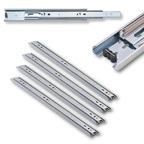 HOOZ 2 Paar (4 Stk.) Schubladenschienen Vollauszug Mit und Ohne SoftClose, Schienen für Schubladen, Kugelauszug präzise Schubladen Auszüge aus Stahl, Verschiedene Größen (50-100cm) von HOOZ