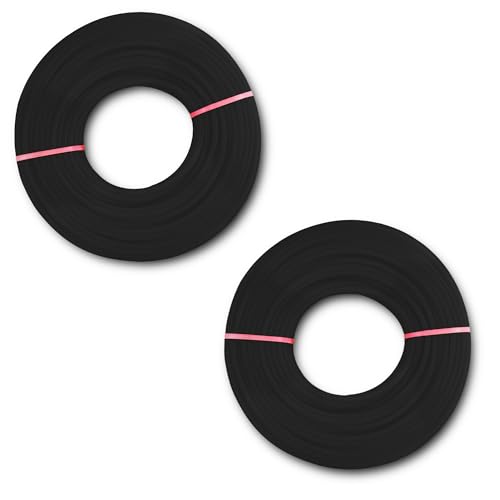 HOOZ 2er Set Trimmerfaden Ø 3,0mm x 15m - Mähfaden 30m in Schwarz - Trimmerschnur für Rasentrimmerspulen - runder Querschnitt - Universelle Kompatibilität - Signalstarke Farben für Sicherheit - Garten von HOOZ