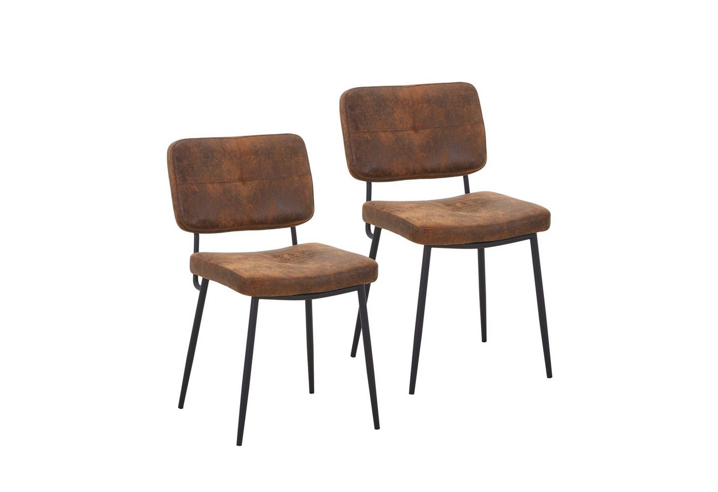HOOZ Esszimmerstuhl 2er Set Esszimmerstühle mit Rückenlehne, PU-Leder Optik + Metallbeinen (Set, 2 St), 2 oder 4 Stück von HOOZ