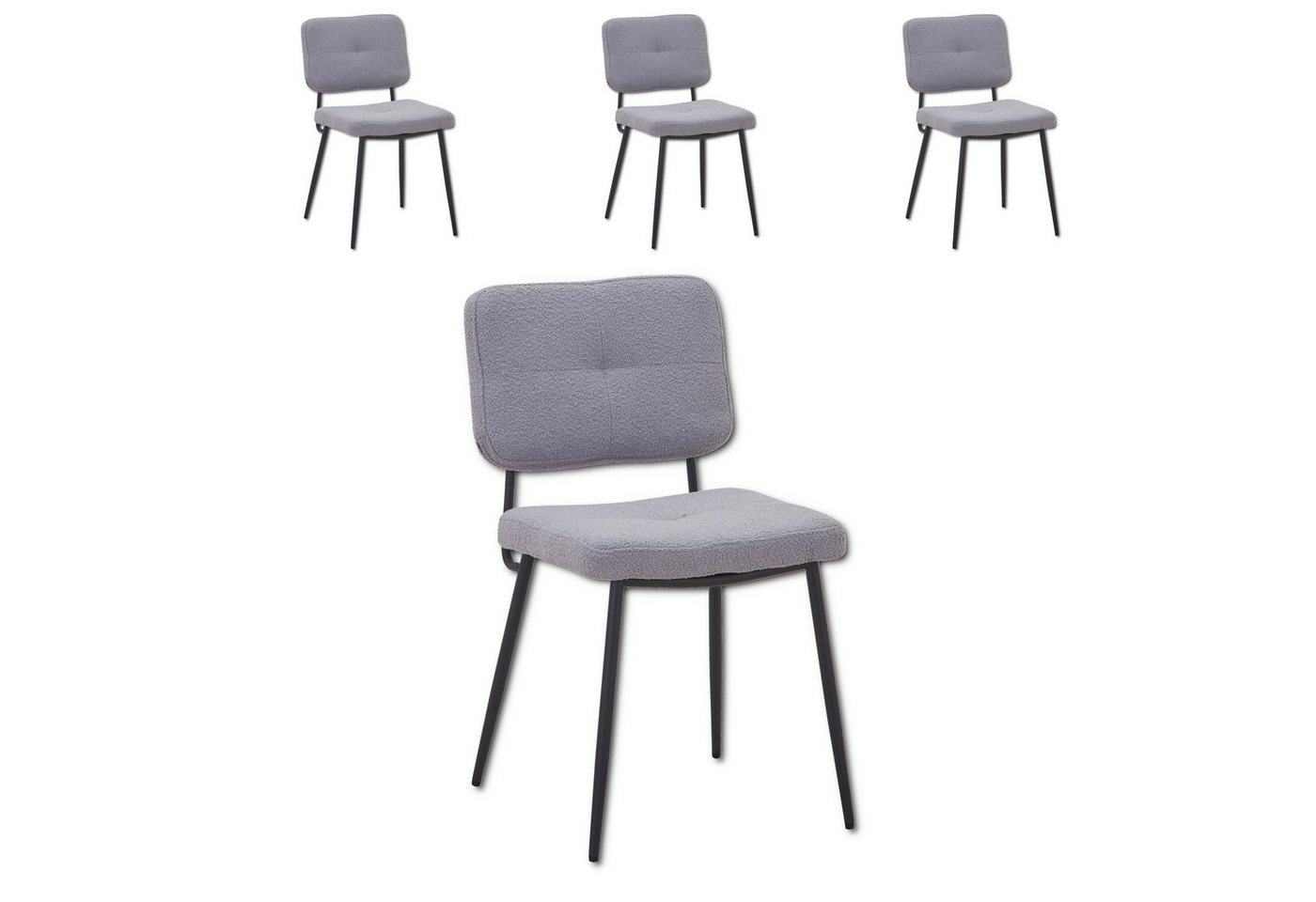 HOOZ Esszimmerstuhl 2er Set Esszimmerstühle mit Rückenlehne & Metallbeinen versch. Bezüge (Set, 4 St), 2 oder 4 Stück von HOOZ