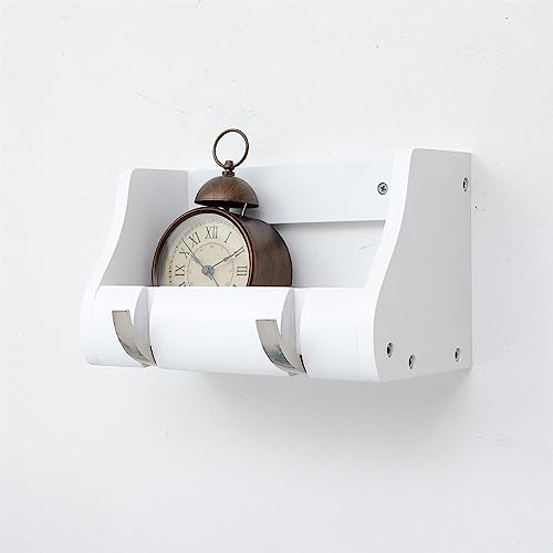 HOOZ Garderobenleiste 25cm Massiv Bambus weiss - FSC Zertifikat - 2 Metall Kipphaken von HOOZ