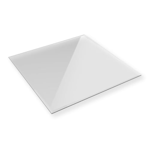 HOOZ Glasplatte 40x40 cm in Klar - 6mm ESG Sicherheitsglas - in Klar oder Schwarz - geschliffene Kanten für stilvolle Raumgestaltung - Wandregal Klar eckregal Badregal Küchenregal Ablage (Klarglas) von HOOZ