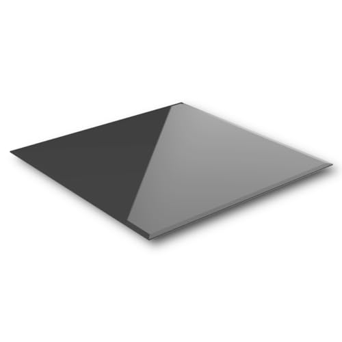 HOOZ Glasplatte in 30x30cm mit Facettenschliff - Verschiedene Größen - Tischplatte Bodenplatte Glasrückwand - Schutzplatte 6mm ESG Sicherheitsglas - Funkenschutzplatte Bodenplatte für Kamin (Schwarz) von HOOZ
