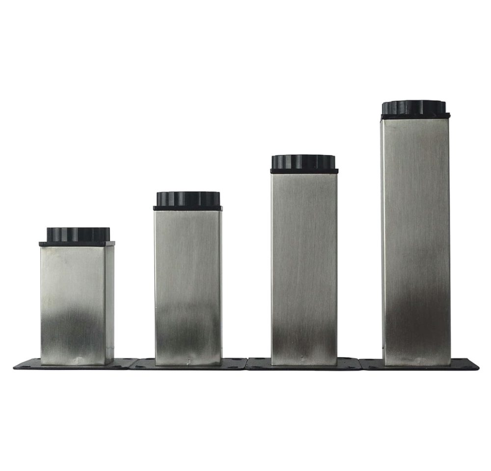 HOOZ Möbelfuß 4er Set Möbelfuß Edelstahl 12cm - höhenverstellbar, (Set, 4-St., 12 cm), in 4 verschiedenen Größen von HOOZ