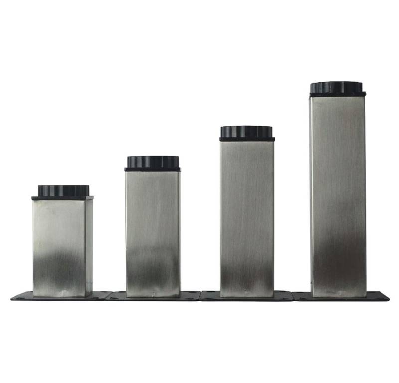 HOOZ Möbelfuß 4er Set Möbelfuß Edelstahl 12cm - höhenverstellbar, (Set, 4-St., 12 cm), in 4 verschiedenen Größen von HOOZ