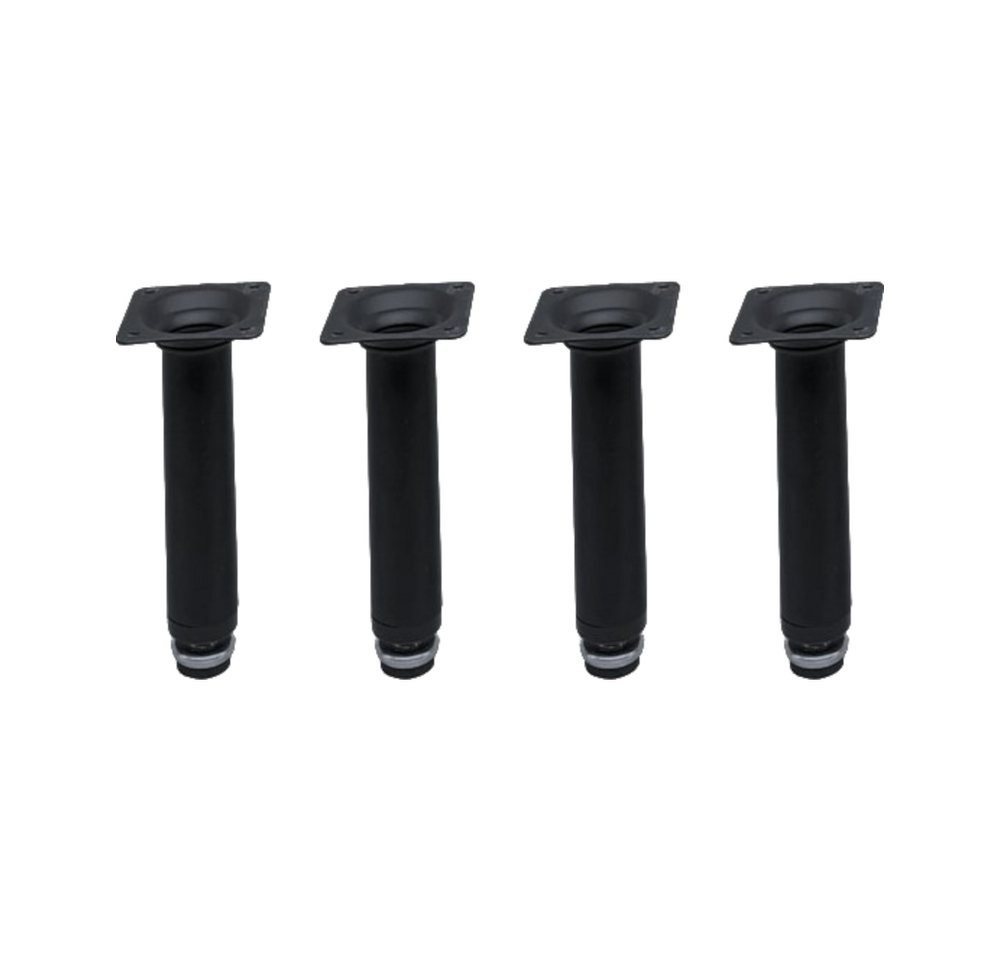 HOOZ Möbelfuß Möbelfüße 4er Set Schwarz Matt – Höhenverstellbar Ø28 mm Edelstahl, (Set, 4-St., 20 cm), in 4 verschiedenen Größen von HOOZ