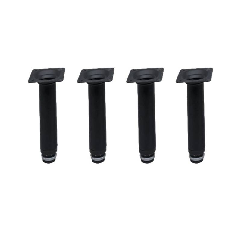 HOOZ Möbelfuß Möbelfüße 4er Set Schwarz Matt – Höhenverstellbar Ø28 mm Edelstahl, (Set, 4-St., 20 cm), in 4 verschiedenen Größen von HOOZ