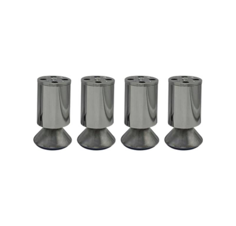 HOOZ Möbelfuß Möbelfüße 4er Set Chrom – Höhenverstellbar – 80–150 mm – Möbelbeine, (Set, 4-St., 10 cm), in 4 verschiedenen Größen von HOOZ