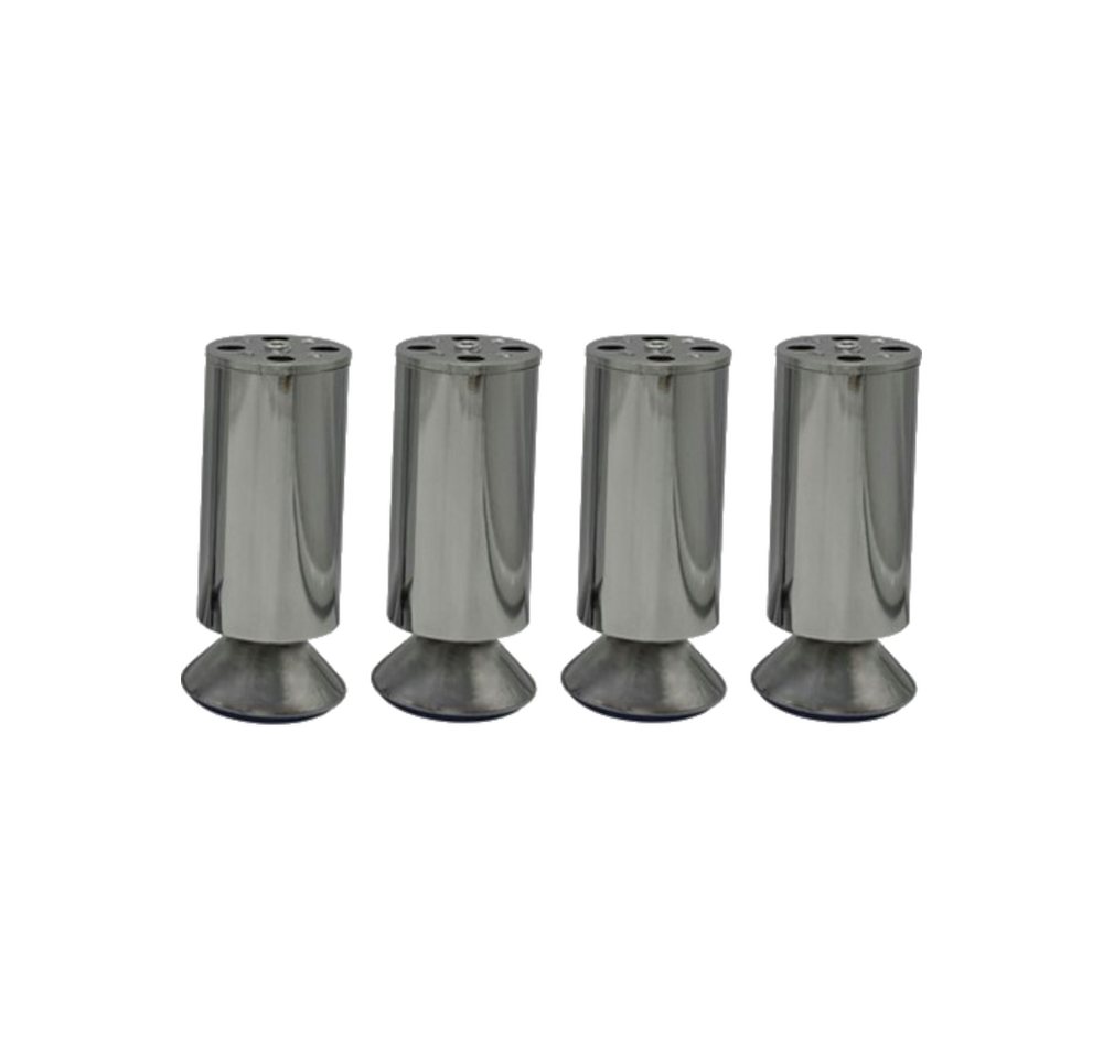HOOZ Möbelfuß Möbelfüße 4er Set Chrom – Höhenverstellbar – 80–150 mm – Möbelbeine, (Set, 4-St., 12 cm), in 4 verschiedenen Größen von HOOZ