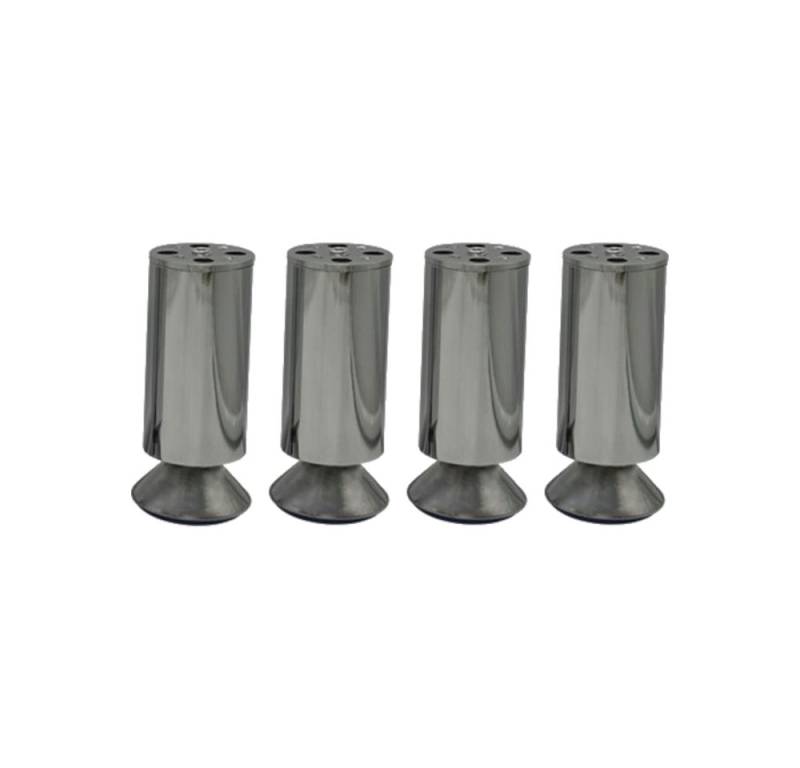 HOOZ Möbelfuß Möbelfüße 4er Set Chrom – Höhenverstellbar – 80–150 mm – Möbelbeine, (Set, 4-St., 12 cm), in 4 verschiedenen Größen von HOOZ