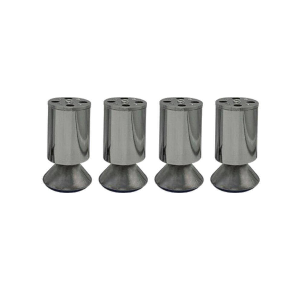 HOOZ Möbelfuß Möbelfüße 4er Set Chrom – Höhenverstellbar – 80–150 mm – Möbelbeine, (Set, 4-St., 8 cm), in 4 verschiedenen Größen von HOOZ