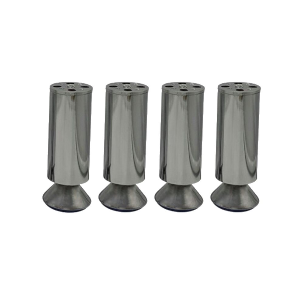 HOOZ Möbelfuß Möbelfüße 4er Set Chrom – Höhenverstellbar – 80–150 mm – Möbelbeine, (Set, 4-St., 15 cm), in 4 verschiedenen Größen von HOOZ