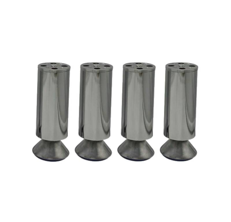 HOOZ Möbelfuß Möbelfüße 4er Set Chrom – Höhenverstellbar – 80–150 mm – Möbelbeine, (Set, 4-St., 15 cm), in 4 verschiedenen Größen von HOOZ