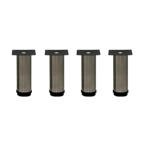 HOOZ Möbelfuß verstellbar im 4er Set in Metall/Kunststoff - 10 cm Hoch bis zu 2 cm höhenverstellbar - Füße für Möbel wie TV Schränke, Kommoden - Möbelerhöhung - höhenverstellbarer Schreibtisch von HOOZ
