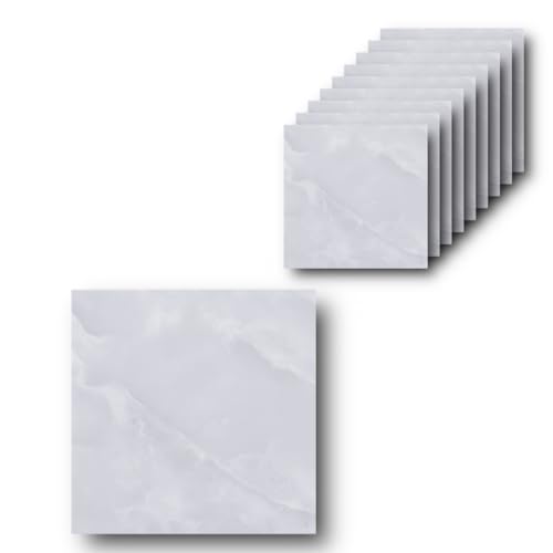 HOOZ 10x Fliesenaufkleber Marmor grau - 30 x 30 cm - Selbstklebende Fliesen 10 Stück - Klebefliesen für Küchenrückwand - Wandpaneele Küche Wanddeko Schlafzimmer Wohnzimmer Badezimmer von HOOZ