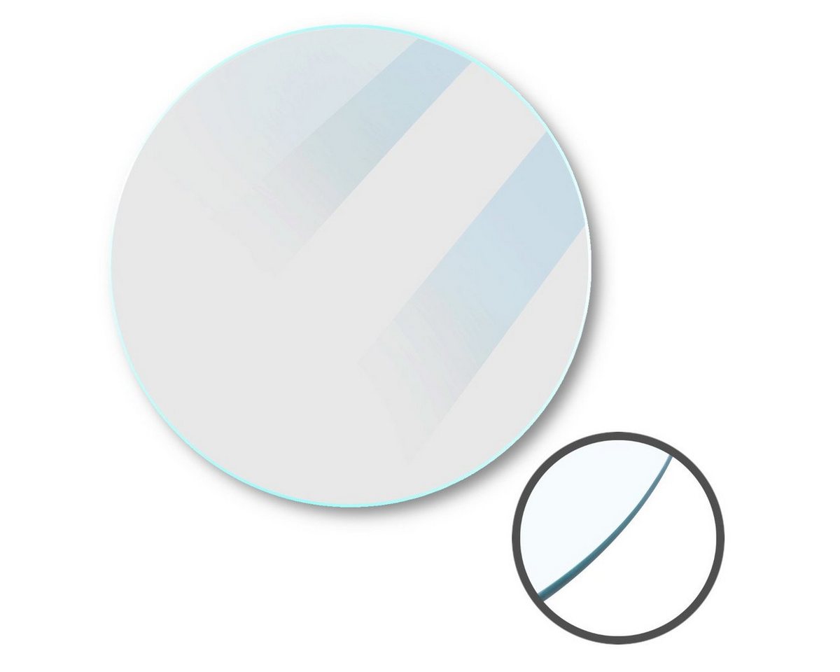 HOOZ Tischplatte Glasplatte Sicherheitsglas Transparent/Schwarz/Weiß Ø30–50cm 6mm Rund (1 St) von HOOZ