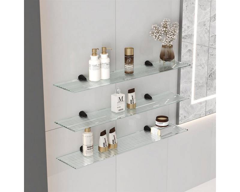 HOOZ Wandregal Glasregal geriffelt Klar 30–100 cm Wandregal Duschablage Schweberegal HOOZ Wandregal Glasregal geriffelt Klar 30–100 cm Wandregal Duschablage Schweberegal von HOOZ